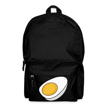 Egg cooked half divided - Backpack - black - Front