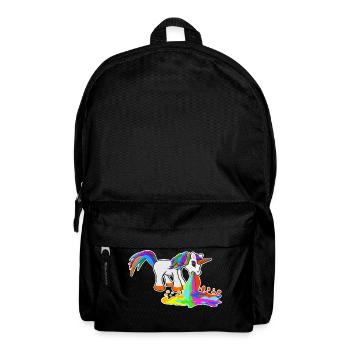 Kotzendes Einhorn - Rucksack - Schwarz - Vorne