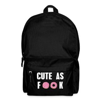 Cute as Fuck weiß Donut Süßigkeit Geschenkidee - Rucksack - Schwarz - Vorne