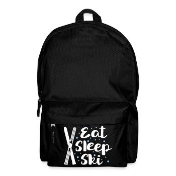 Eat Sleep Ski - Winter Sport Hütte Piste Skilift - Rucksack - Schwarz - Vorne