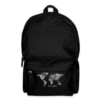 Weltkarte - Let's explore! - Rucksack - Schwarz - Vorne