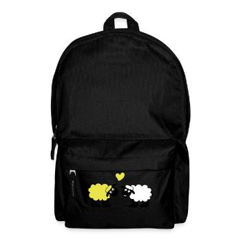 sheep happily in love sheep sheep lamb heart - Backpack - black - Front