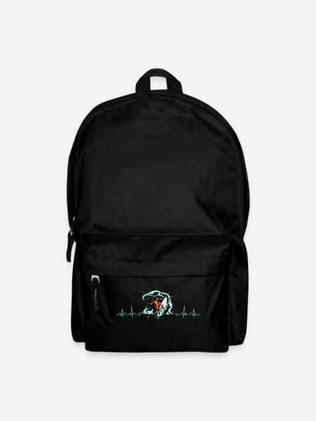 Herzschlag surfen - Rucksack - Schwarz