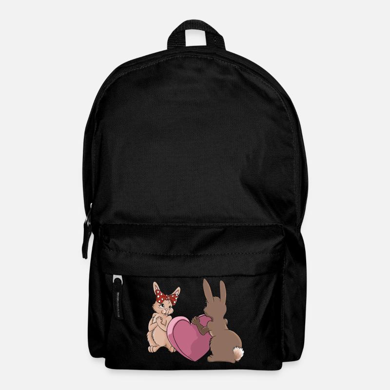 Hase verschenkt Herz - Rucksack - Schwarz