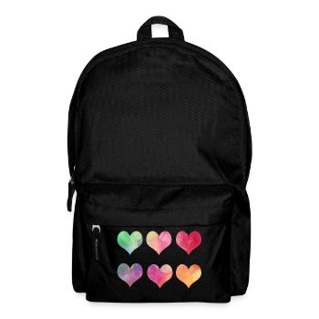 Bunte Herzen - Regenbogen Herzen Valentinstag - Backpack - black - Front