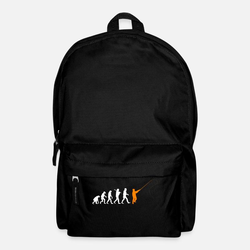 Evolution Angeln fishing Geburtstag Geschenk bday - Rucksack - Schwarz