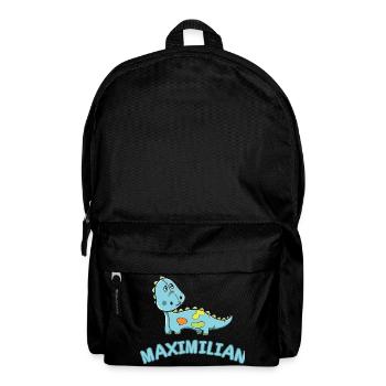 Dinosaur funny child Maximilian gift birth - Backpack - black - Front