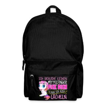 Einhorn - Lächeln - Rucksack - Schwarz - Vorne