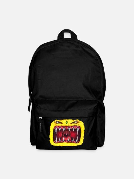 Monster with teeth yellow - Backpack - black