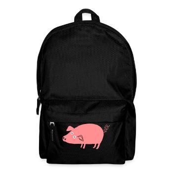 Schwein roz4 - Rucksack - Schwarz - Vorne