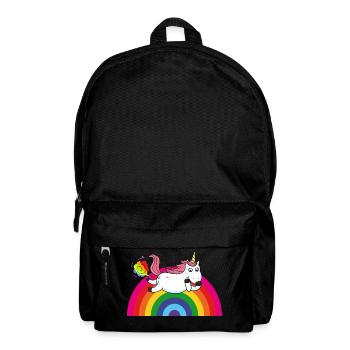 Farting licorne arc-en-ciel - Sac à dos - noir - Devant