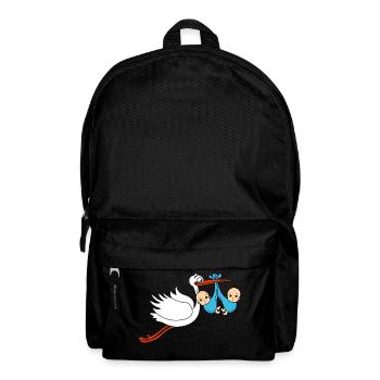 Storch Baby Zwillinge Babies Jungen2 - Rucksack - Schwarz - Vorne