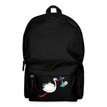 Stork baby boy babies pregnant - Backpack - black - Front