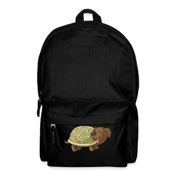Niedliche Comic Dackelkröte - Rucksack - Schwarz - Vorne