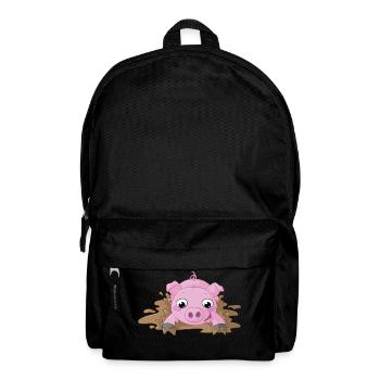 Planschendes Comic Schweinchen - Rucksack - Schwarz - Vorne