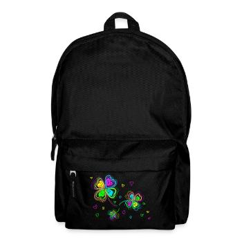 Mehrfarbige Klee und Herz - Rucksack - Schwarz - Vorne