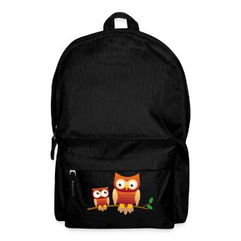 Owl with little owl - Backpack - black - Front