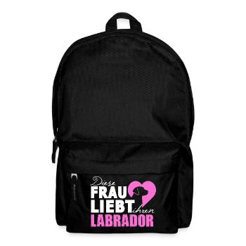 Hund Hunde Labrador Frau Liebe Haustier Geschenk - Rucksack - Schwarz - Vorne