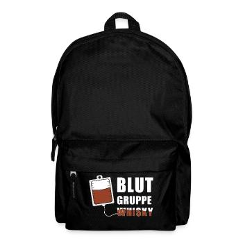 Blutgruppe Whisky | Whiskey Alkohol JGA Party Fun - Rucksack - Schwarz - Vorne