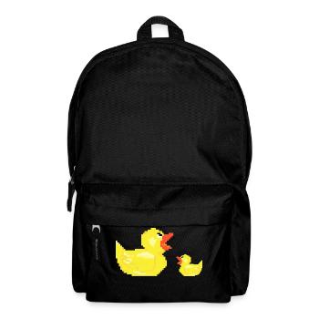 Duck mother with child chicks young gift duck - Backpack - black - Front