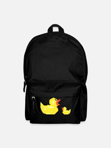 Canard, mère, à, poussins enfant, jeune, cadeau, canard - Sac à dos - noir