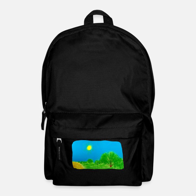 arbres et prairie - Sac à dos - noir