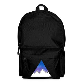 Mountains in the triangle on a violet / blue background - Backpack - black - Front
