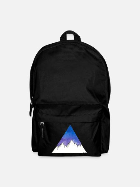 Mountains in the triangle on a violet / blue background - Backpack - black