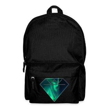 Kristall Polarlicht Diamant Grün Smaragd - Rucksack - Schwarz - Vorne