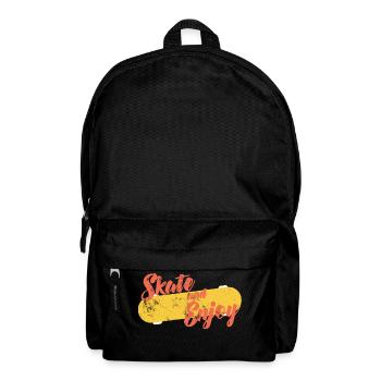 Skater - Skateboard - Geschenk - Skate And Enjoy - Rucksack - Schwarz - Vorne