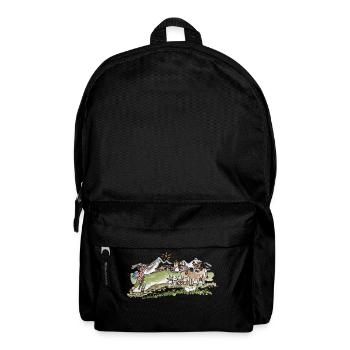 lustige Almwanderung mit Tieren - Rucksack - Schwarz - Vorne