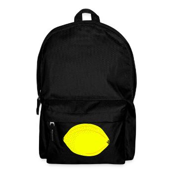 Knall Gelbe Zitrone, Obst, Geschenkidee - Rucksack - Schwarz - Vorne