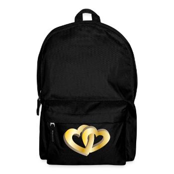 Two golden hearts - Backpack - black - Front