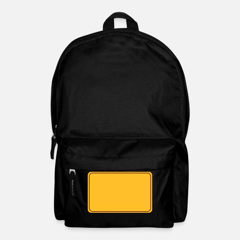 Ortsschild leer - Rucksack - Schwarz