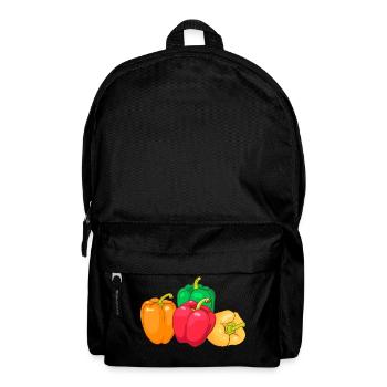 Gelbe Rote Grüne Orange Paprikaschoten Paprika - Rucksack - Schwarz - Vorne