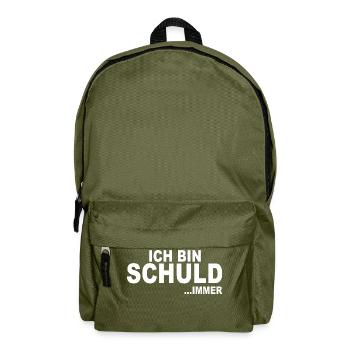 Design Ich bin Schuld ...IMMER - Rucksack - Olivgrün - Vorne