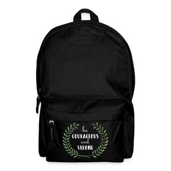 Sei mutig und stark Bibelvers Geschenk - Rucksack - Schwarz - Vorne