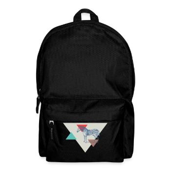 Zebra triangle design - Backpack - black - Front