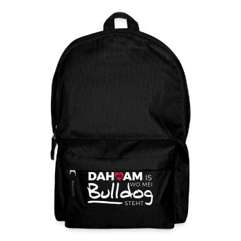 Dahoam is wo mei Bulldog steht - Rucksack - Schwarz - Vorne