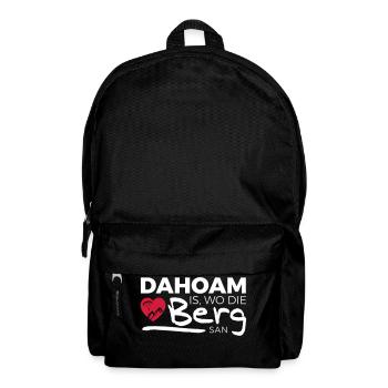 Dahoam is wo die Berg san! Für alle Bergverrückten - Rucksack - Schwarz - Vorne