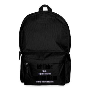 Ich liebe meinen Mann Wolle Stricken Häkeln Nähen - Rucksack - Schwarz - Vorne