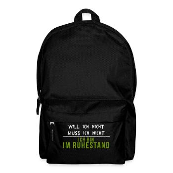 Ruhestand - Rucksack - Schwarz - Vorne