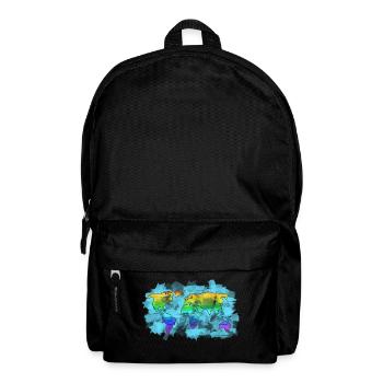 Weltkarte - Rucksack - Schwarz - Vorne