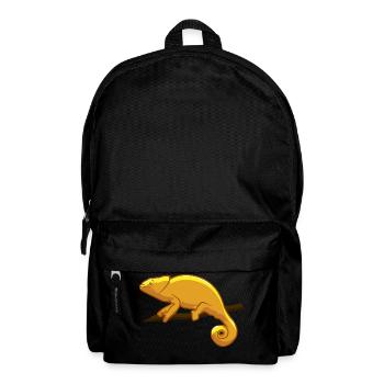Cadeau de reptile caméléon jaune gecko lézard - Sac à dos - noir - Devant
