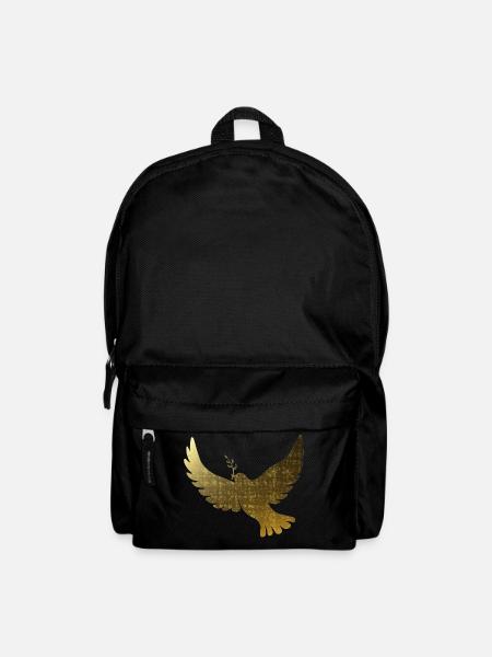 Goldene Friedenstauben - Rucksack - Schwarz