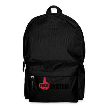 logo hand mittelfinger cool text rebellisch fuck t - Rucksack - Schwarz - Vorne
