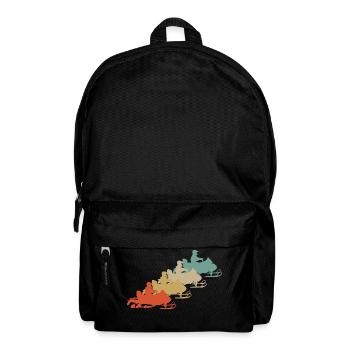 Retro Vintage Style Schneemobil Motorschlitten - Rucksack - Schwarz - Vorne
