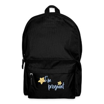 pregnant baby child born birth gift idea - Backpack - black - Front