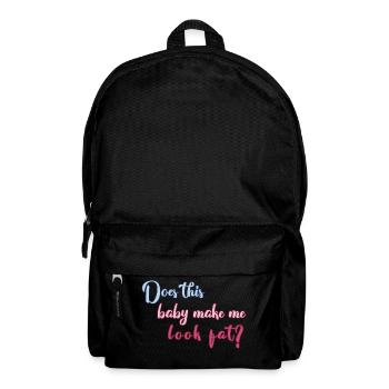 pregnant baby child born birth gift idea - Backpack - black - Front