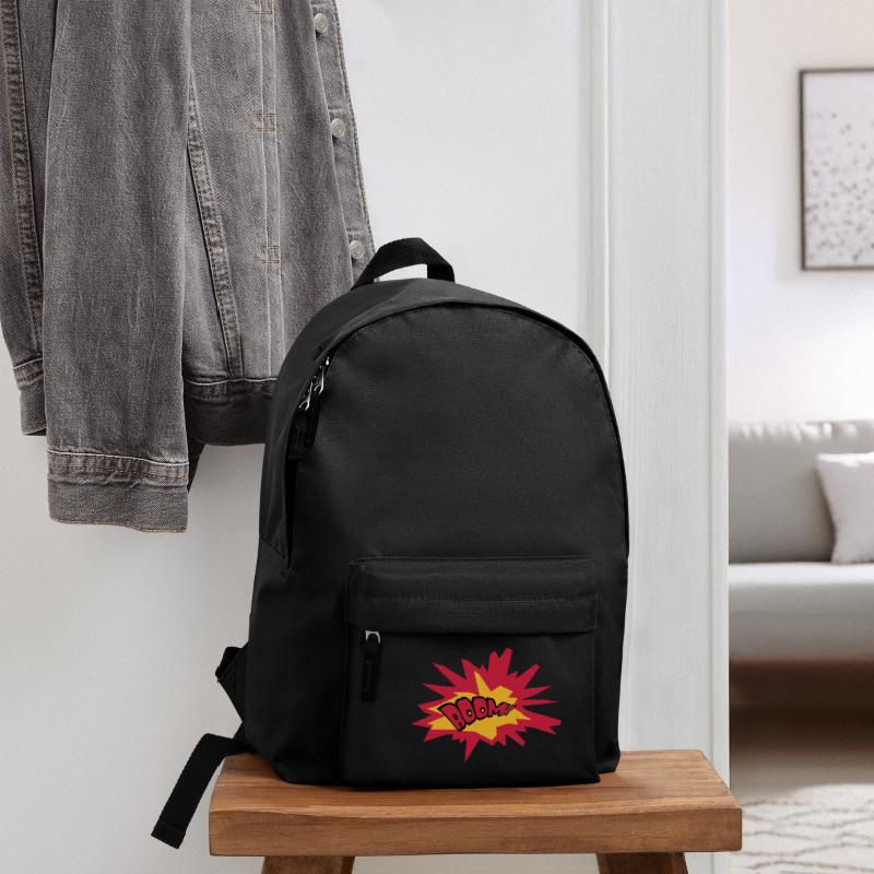 boom text fire flame hot tnt dynamite explode Backpack